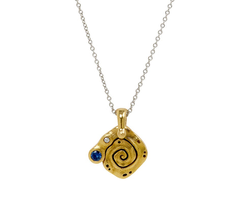 Alex Sepkus Sapphire and Diamond Flora Pendant Necklace 