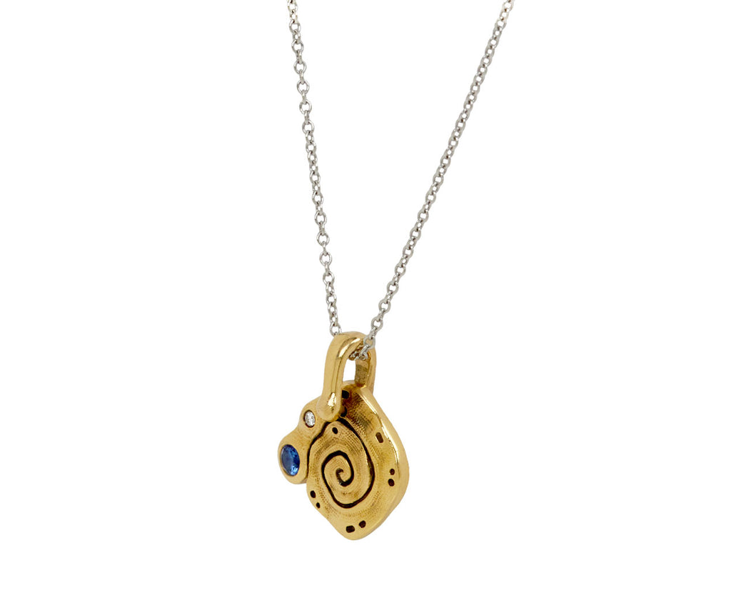 Alex Sepkus Sapphire and Diamond Flora Pendant Necklace - side