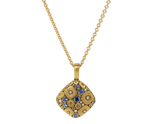 Blue Mix Soft Mosaic Pendant Necklace