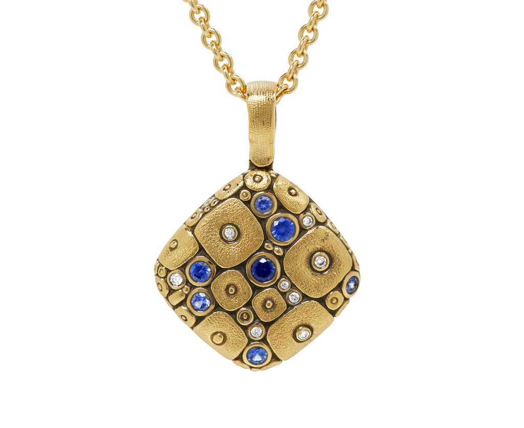 Blue Mix Soft Mosaic Pendant Necklace