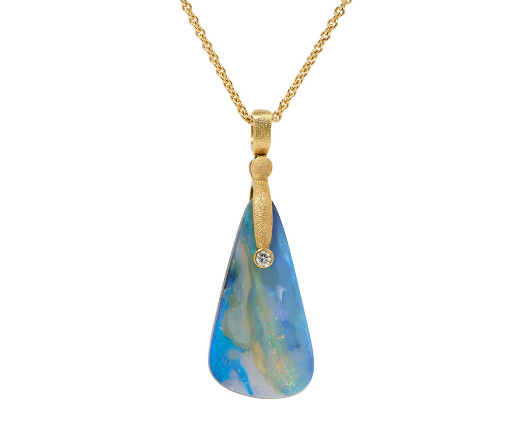 Boulder Opal and Diamond Sticks and Stones Pendant ONLY