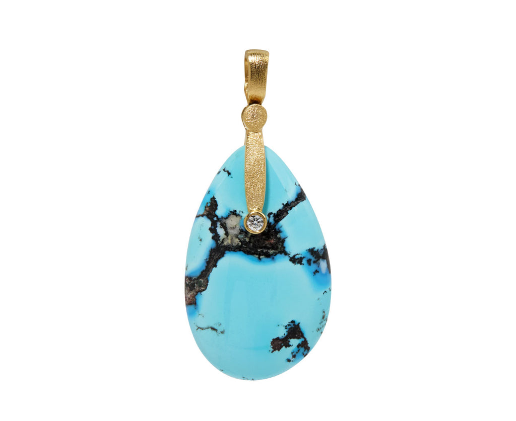 Kazakhstani Turquoise and Diamond Sticks and Stones Pendant ONLY