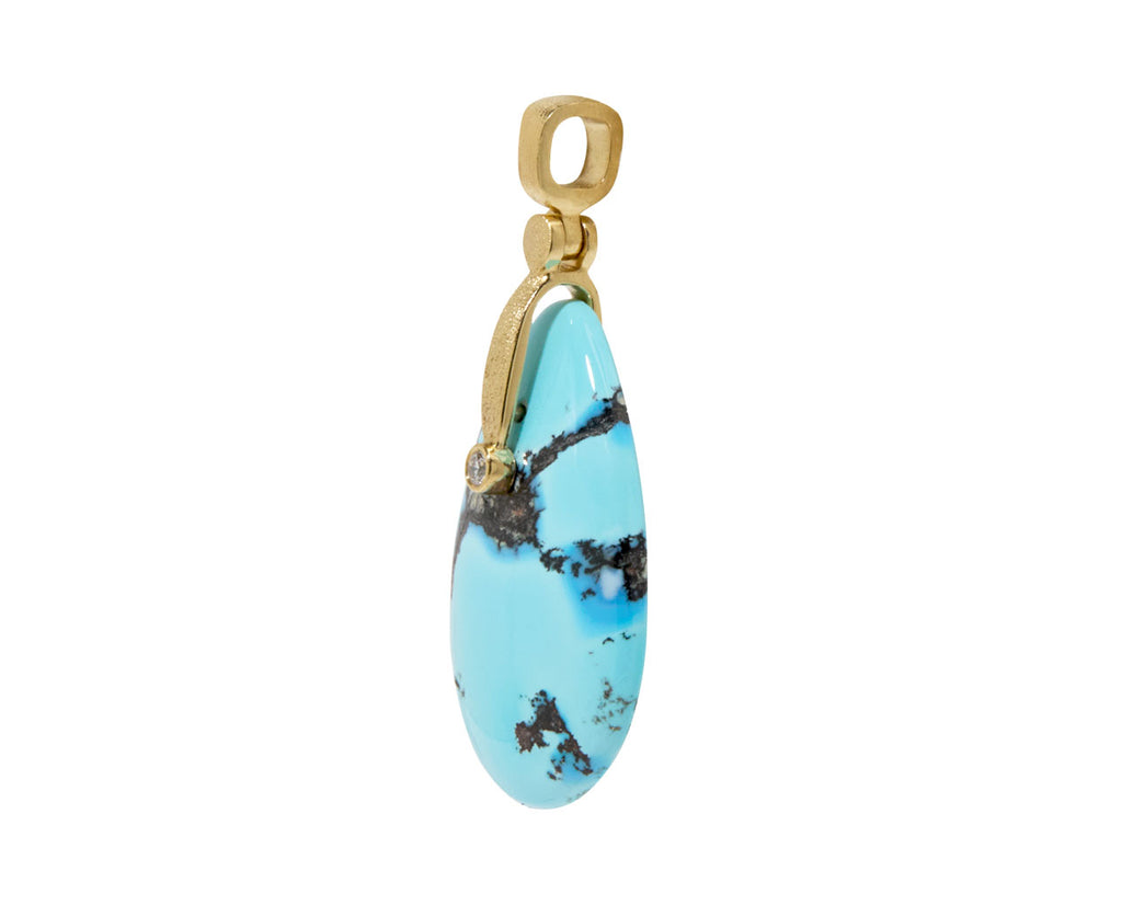 Kazakhstani Turquoise and Diamond Sticks and Stones Pendant ONLY