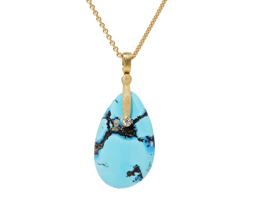 Kazakhstani Turquoise and Diamond Sticks and Stones Pendant ONLY