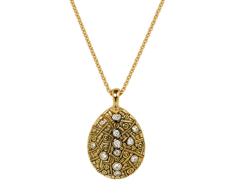 Diamond Tear Drop Pendant Necklace