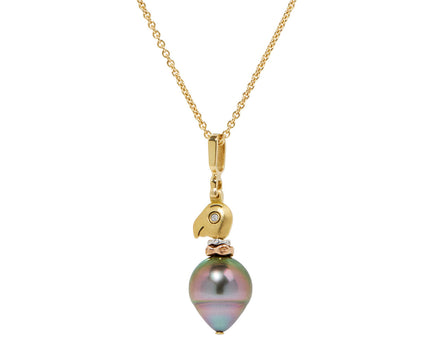 Fable Animals and Strange Characters Pearl Pendant Necklace