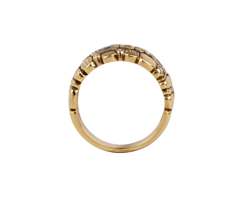 Sapphire and Diamond Little Windows Dome Ring