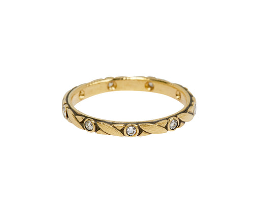 Gold and Diamond Crisscross Band