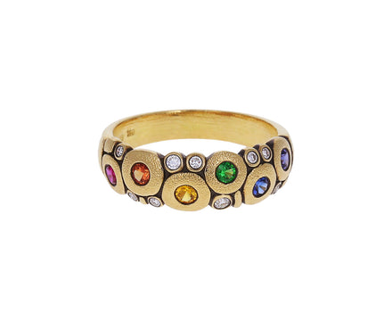 Rainbow Sapphire and Diamond Candy Dome Ring - TWISTonline 