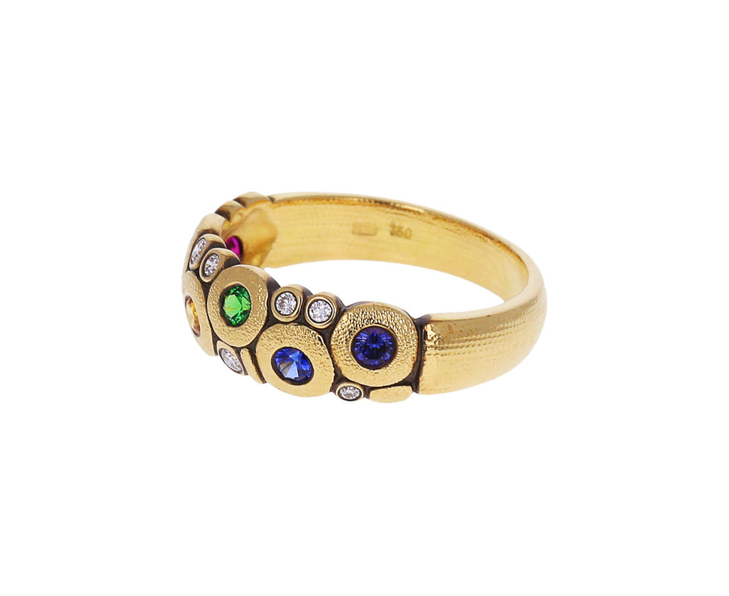 Rainbow Sapphire and Diamond Candy Dome Ring - TWISTonline 