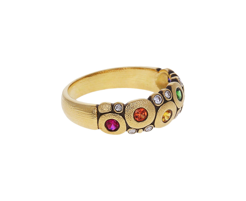Rainbow Sapphire and Diamond Candy Dome Ring - TWISTonline 
