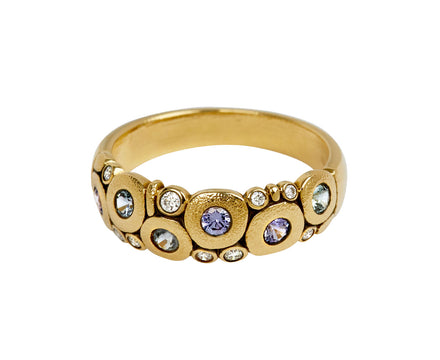 Alex Sepkus Pastel Lavender, Blue Sapphire and Diamond Candy Dome Ring