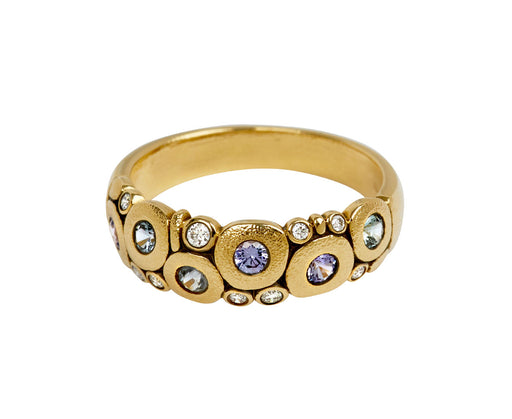 Alex Sepkus Pastel Lavender, Blue Sapphire and Diamond Candy Dome Ring