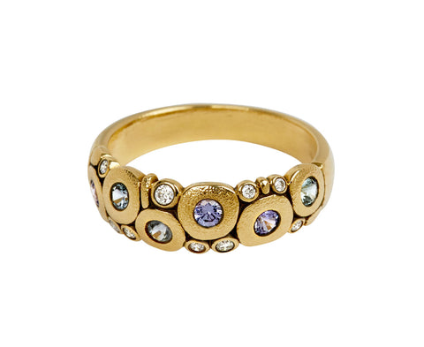 Alex Sepkus Pastel Lavender, Blue Sapphire and Diamond Candy Dome Ring