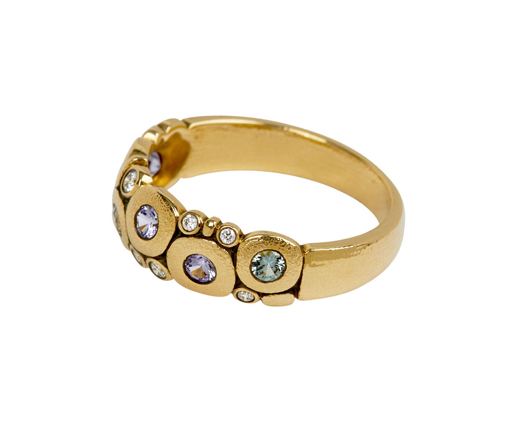 Alex Sepkus Pastel Lavender, Blue Sapphire and Diamond Candy Dome Ring - side