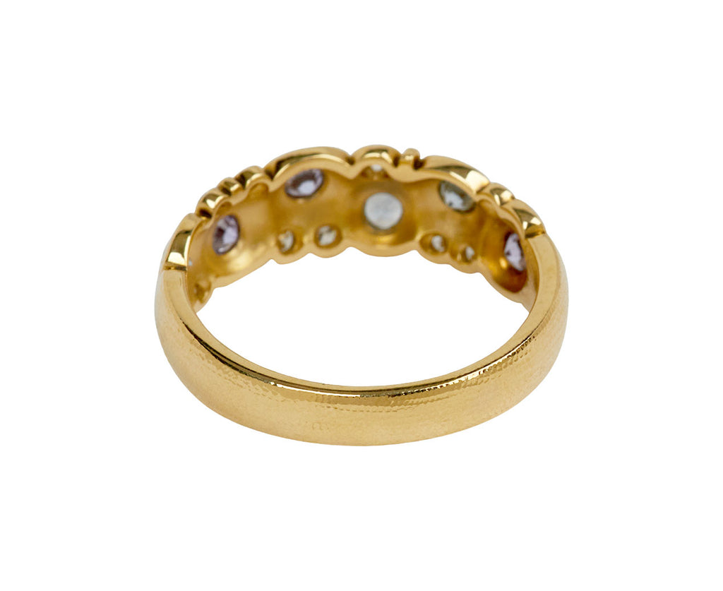 Alex Sepkus Pastel Lavender, Blue Sapphire and Diamond Candy Dome Ring - back