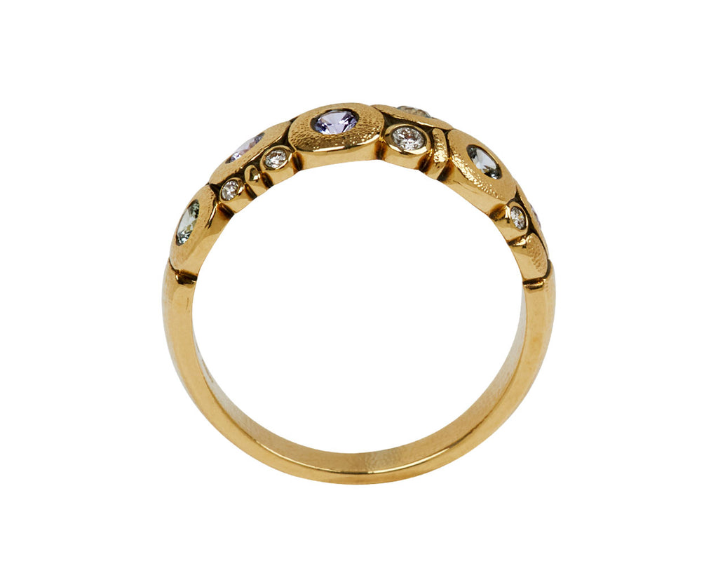 Alex Sepkus Pastel Lavender, Blue Sapphire and Diamond Candy Dome Ring - top down