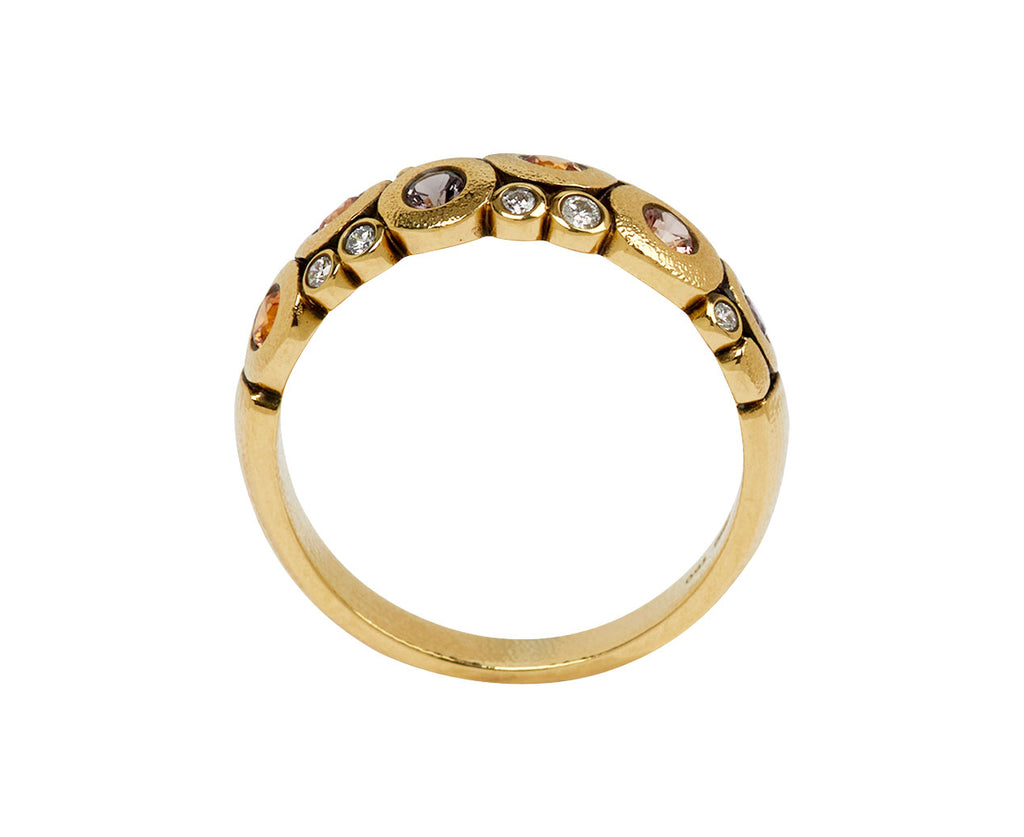 Alex Sepkus Cinnamon Spice Sapphire and Diamond Candy Dome Ring - top down
