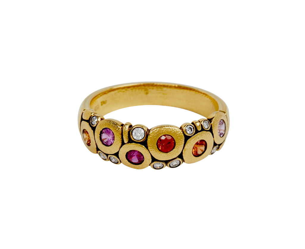 Pink and Orange Sapphire and Diamond Candy Dome Ring - TWISTonline 