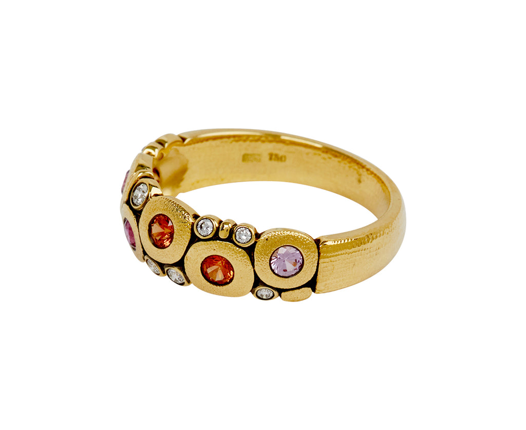 Pink and Orange Sapphire and Diamond Candy Dome Ring - TWISTonline 
