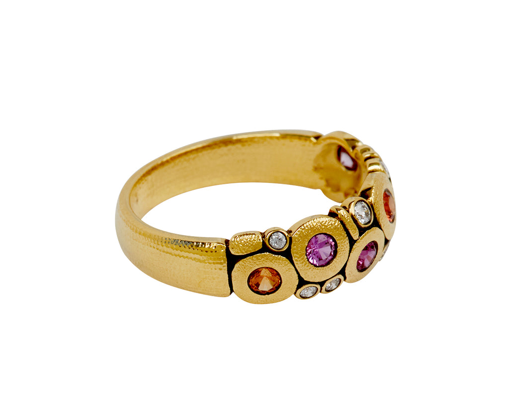 Pink and Orange Sapphire and Diamond Candy Dome Ring - TWISTonline 