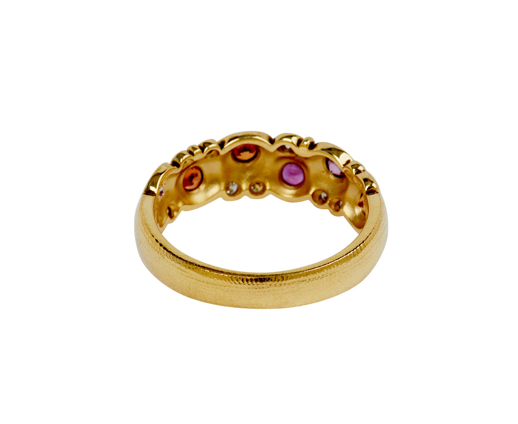 Pink and Orange Sapphire and Diamond Candy Dome Ring - TWISTonline 
