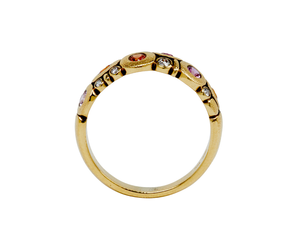 Pink and Orange Sapphire and Diamond Candy Dome Ring - TWISTonline 