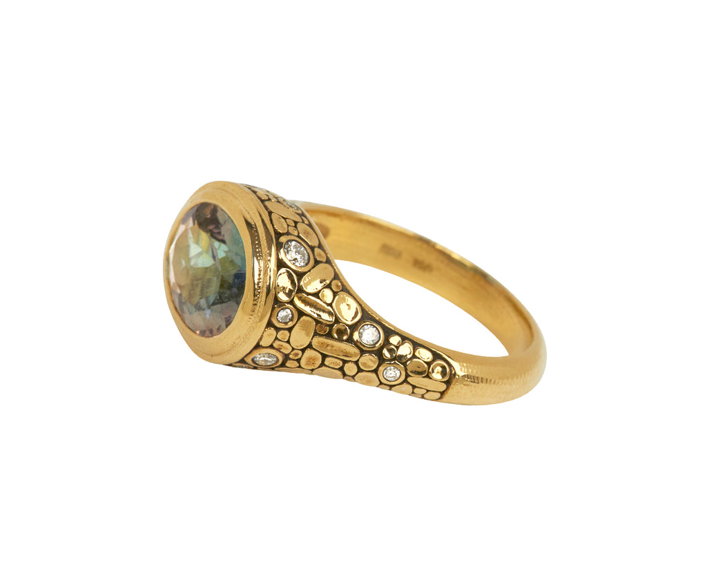 Bi-Color Tourmaline and Diamond Mosaic Ring