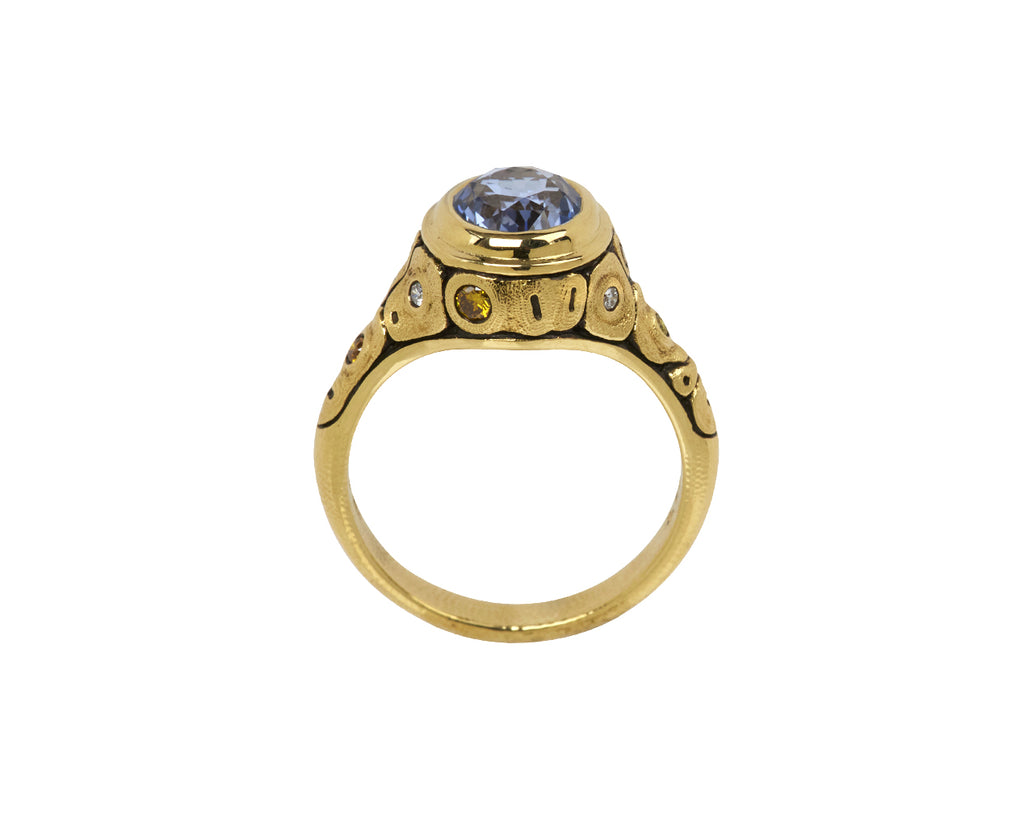 Blue Sapphire and Diamond Emma Ring