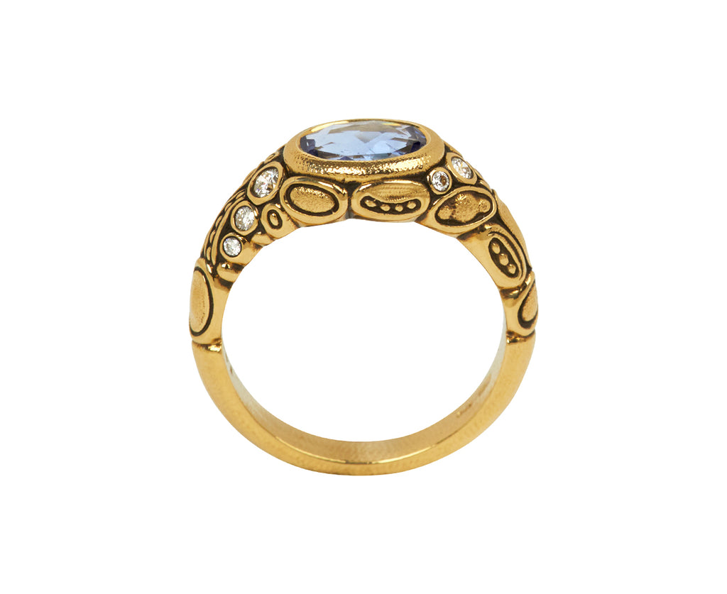 Blue Sapphire and Diamond Ring