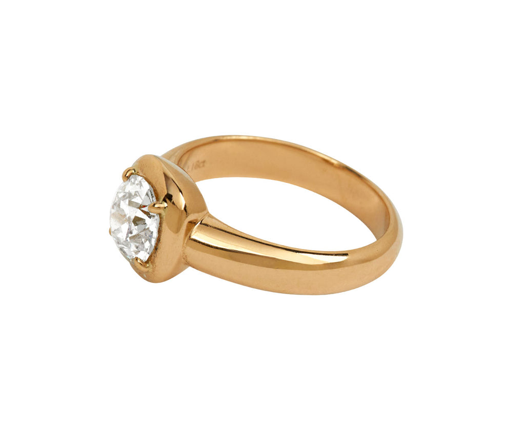 Single Stone Old European Cut Diamond Cori Ring - side