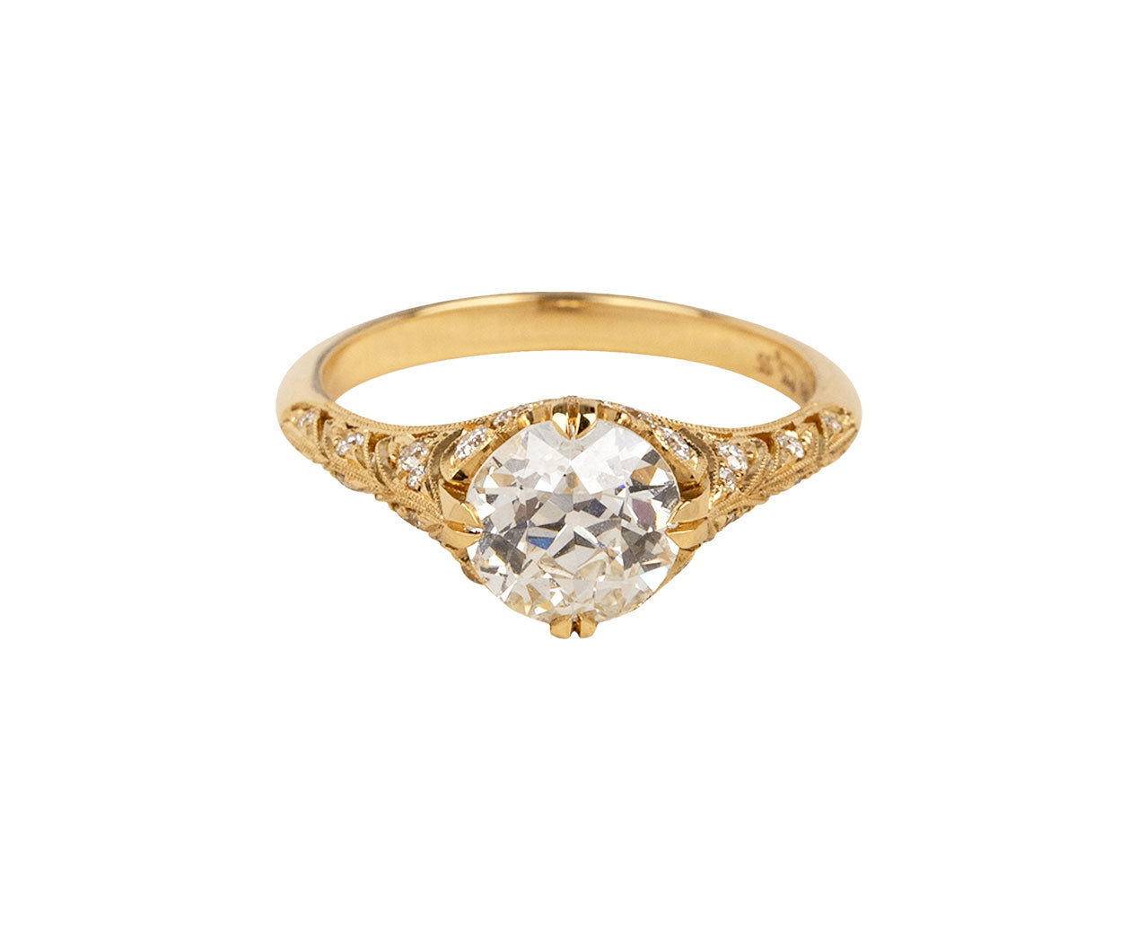 1.01ctw Vintage Old European Cut Diamond Trilogy Ring – Jewels by Grace