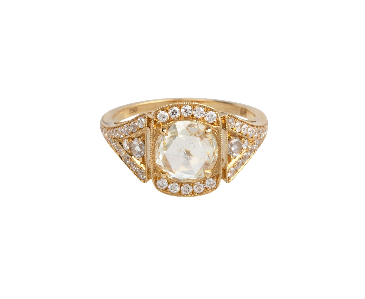 Showroom of 22k gold single white stone ladies ring | Jewelxy - 221400