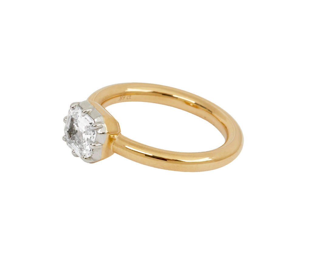 Single Stone Asscher Cut Marian Diamond Solitaire - side