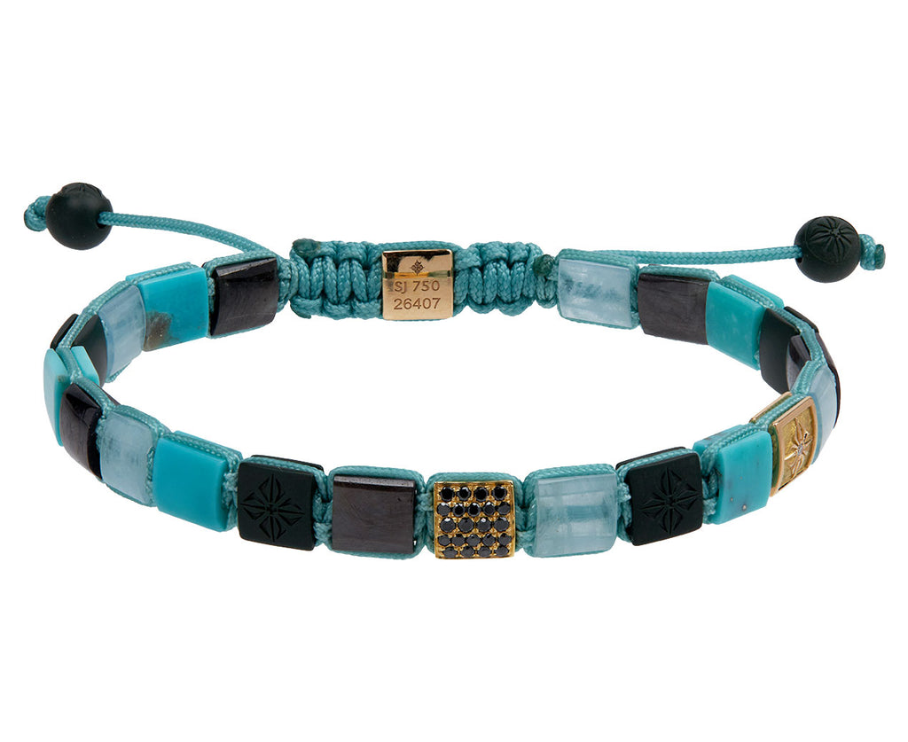 Shamballa Jewels Turquoise, Aquamarine and Sapphire Bead Bracelet