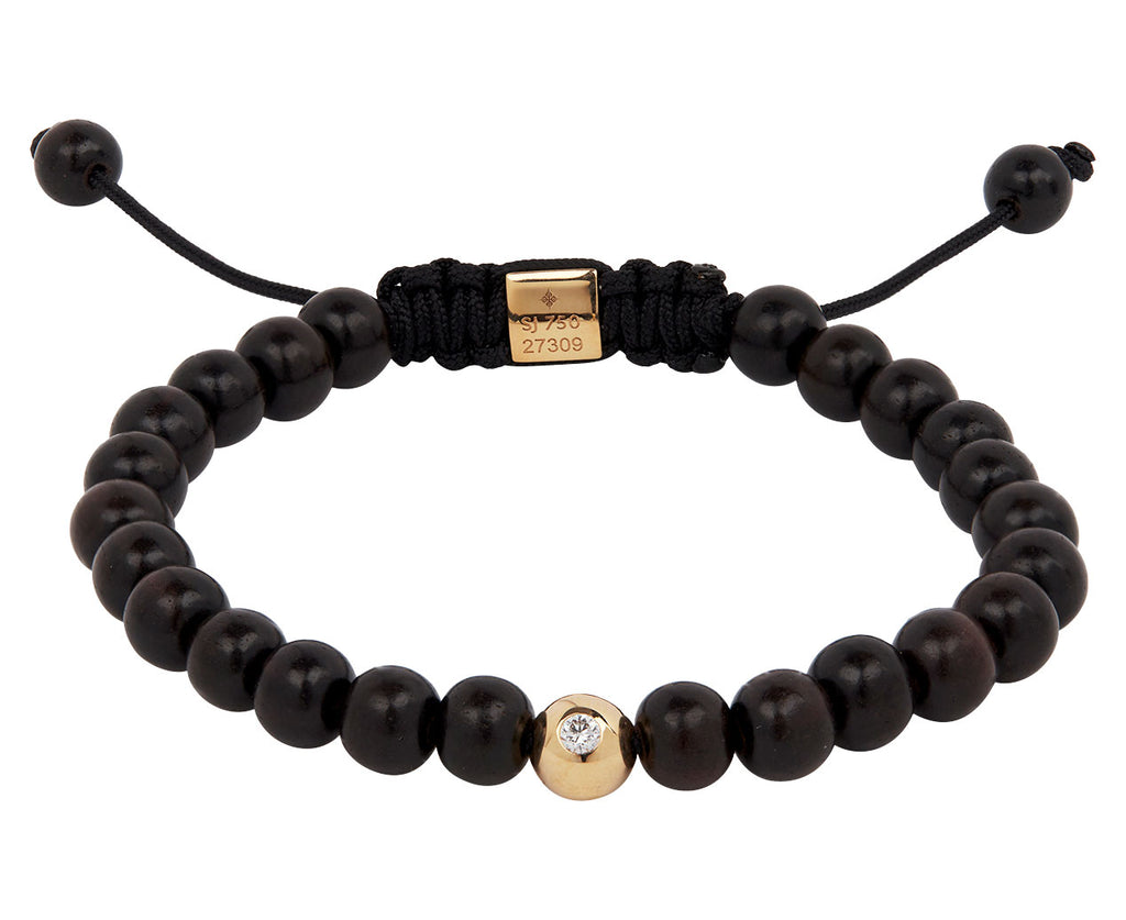 Ebony and Yellow Gold Bead Bracelet