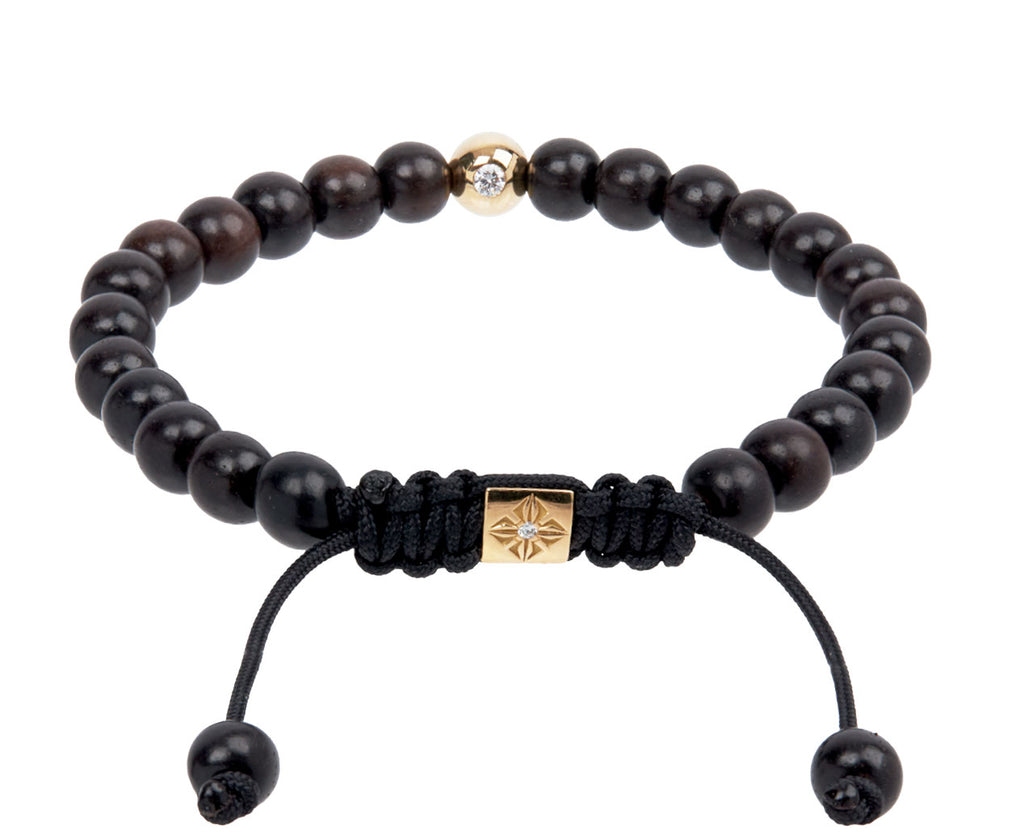 Ebony and Yellow Gold Bead Bracelet