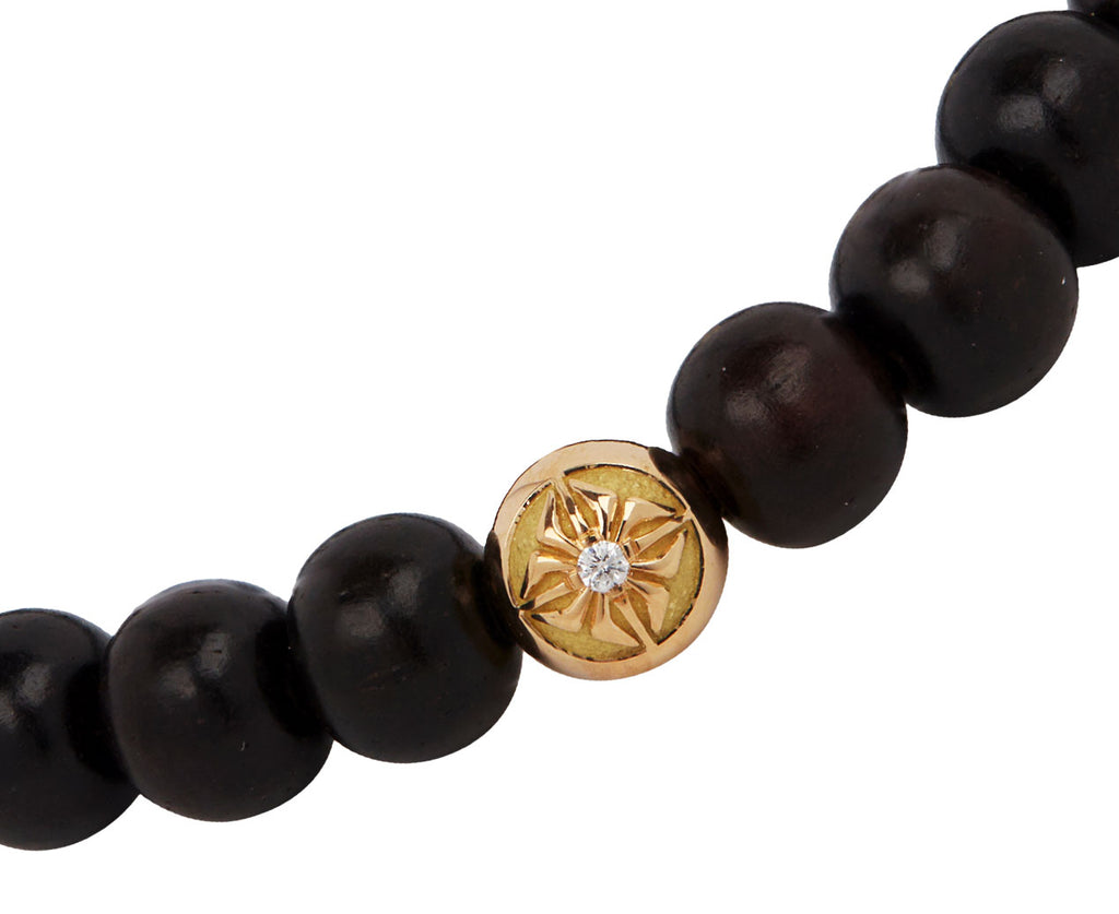 Ebony and Yellow Gold Bead Bracelet