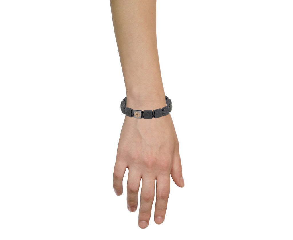 Carbon Fiber and Ceramic Bead Bracelet