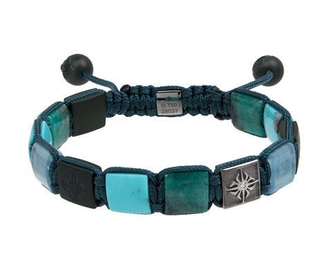 Shamballa Jewels Turquoise, Emerald and Aquamarine Bead Bracelet