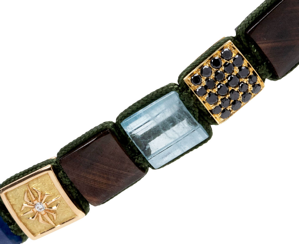 Aquamarine, Sapphire and Black Diamond Bead Bracelet