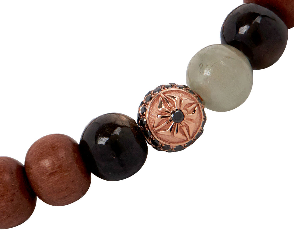 Sapphire, Ebony, Emerald and Carnelian Bead Bracelet