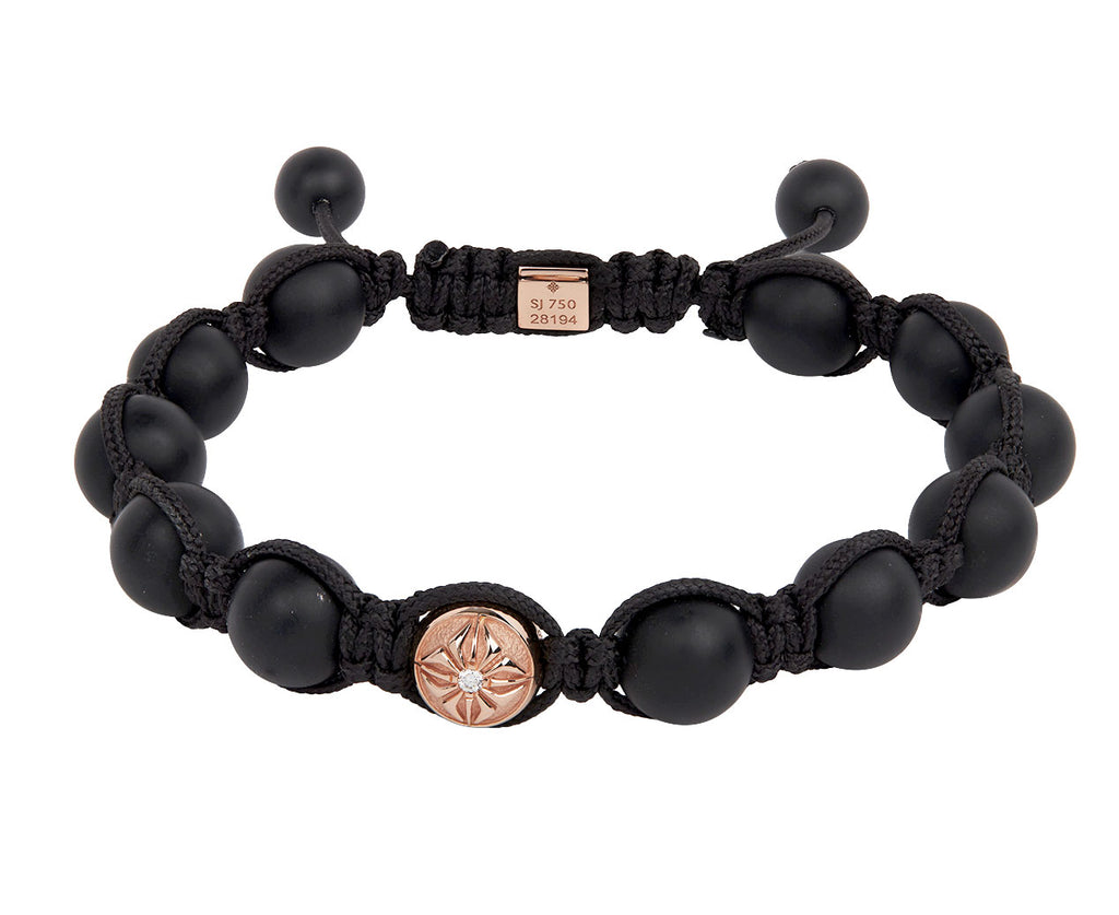 Rose gold and store black bead bracelet