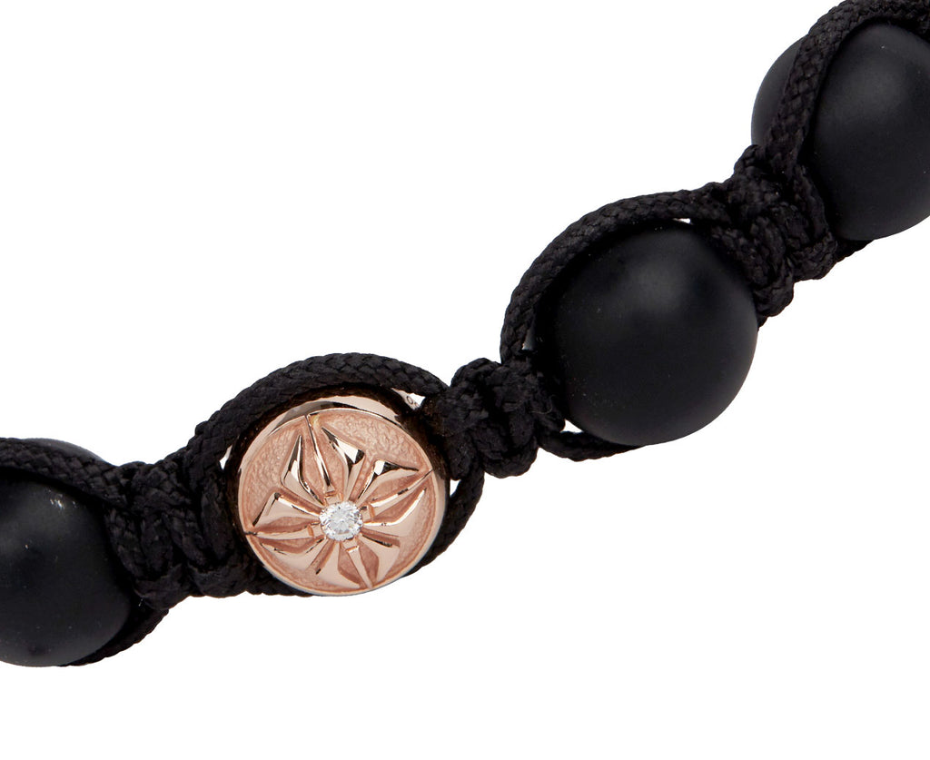 Onyx and Rose Gold Bead Bracelet