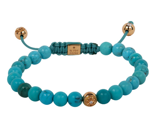 Shamballa Jewels Turquoise and Gold Bead Bracelet