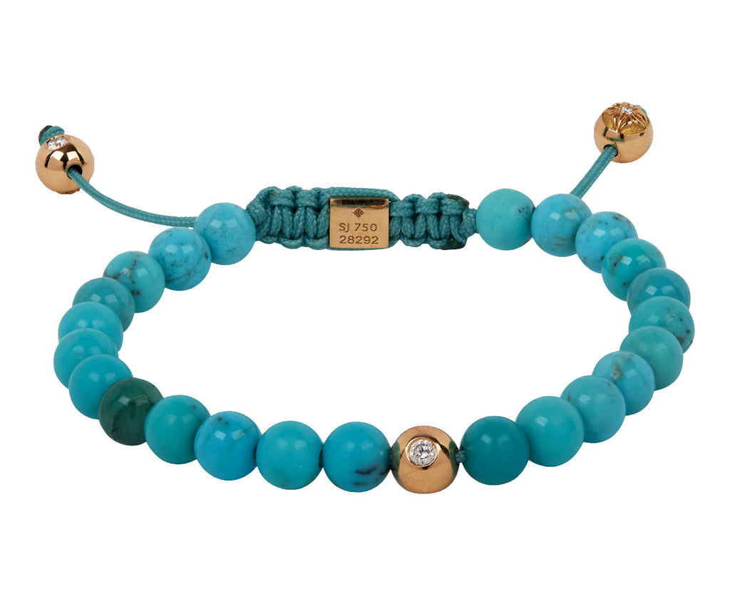 Turquoise and Gold Bead Bracelet