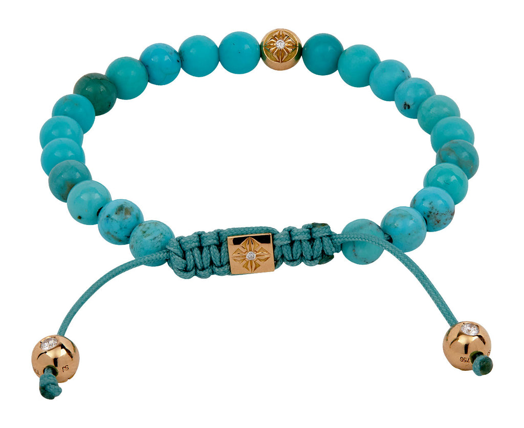 Turquoise and Gold Bead Bracelet