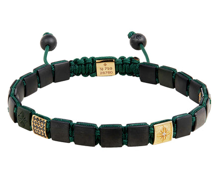 Black and Green Ceramic Beaded Bracelet