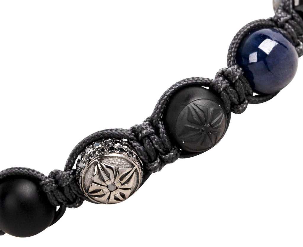 Onyx, Sapphire And Emerald Bead Bracelet