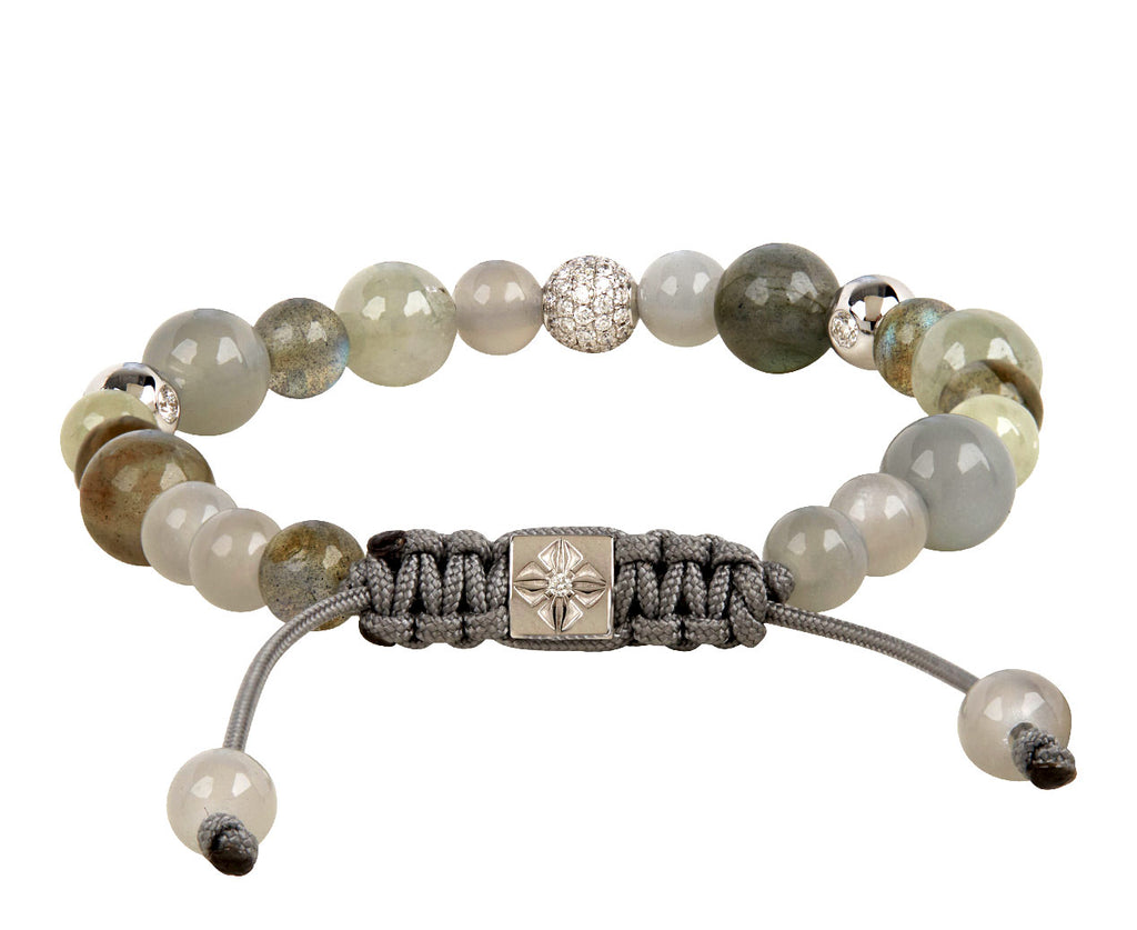 Sapphire, Moonstone and Labradorite Bead Bracelet
